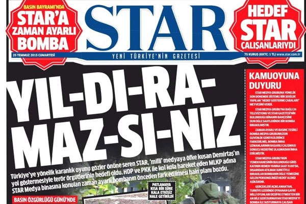 Star gazetesinden 'bomba' manşeti
