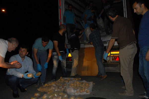 Patateslerin içinden 150 kilo eroin
