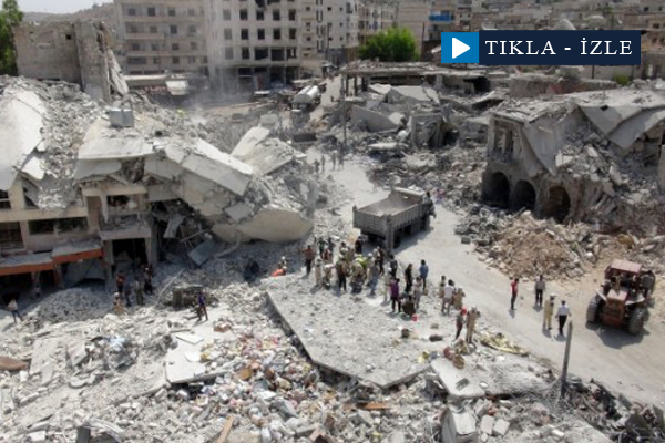 Esed rejimine ait savaş uçağı çarşıya düştü