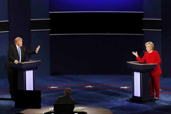 Trump ile Clinton ilk kez karşı karşıya geldi