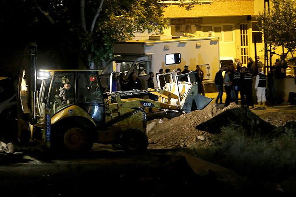 Tabancaların bulunduğu yerde kazı çalışması