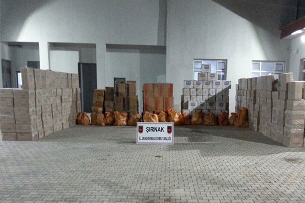 Cizre'de 147 bin paket kaçak sigara yakalandı