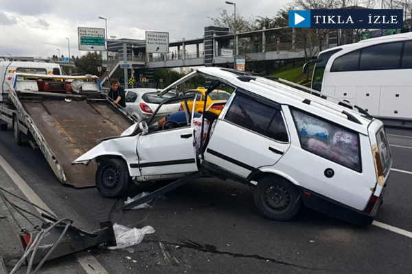 Otomobil metrobüs yoluna girdi