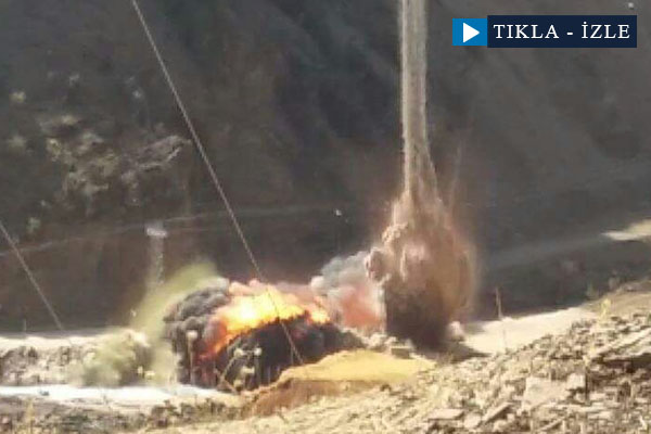 Köprü altına yerleştirilen bombalı tuzak böyle imha edildi