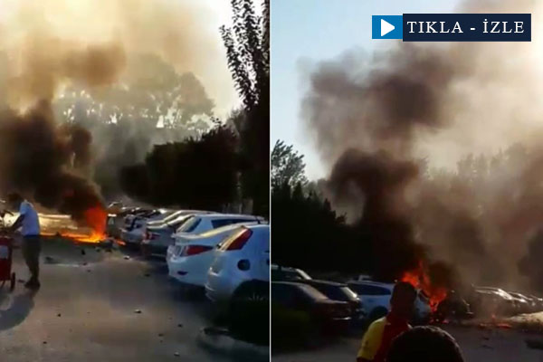 Antalya’da patlama sonrası yaşanan panik kamerada