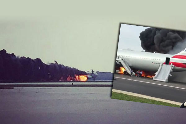 Uçak alev topuna döndü