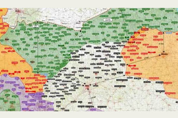 TSK Fırat Kalkanı operasyonunun haritasını yayınladı