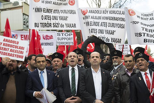 Belçika'nın Ankara Büyükelçiliği önünde protesto