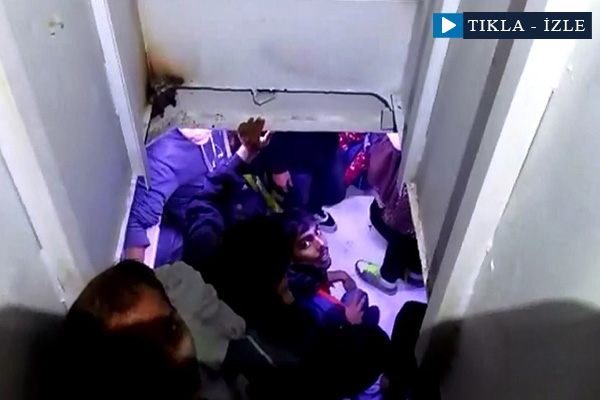 Kaçak göçmenlerin yakalanma anı kamerada