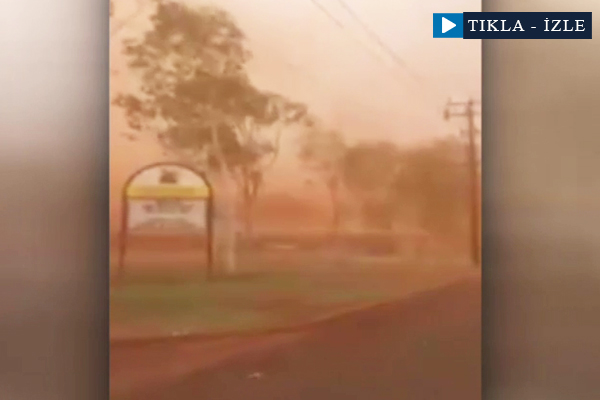 Kum fırtınası böyle görüntülendi