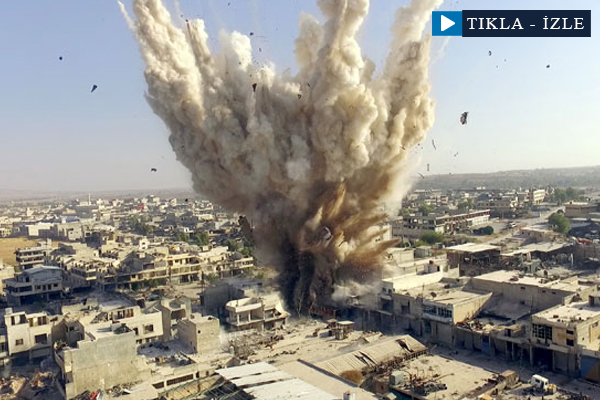 Halep'te bir ailenin bombalanma anı