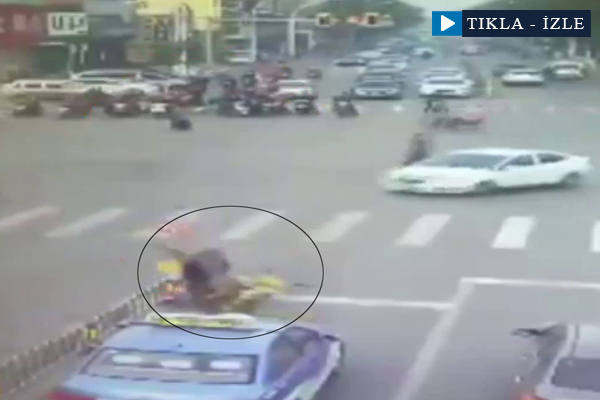 Sürücüsüz motosiklet adama böyle çarptı