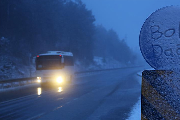 Bolu Dağı'nda yoğun kar yağışı başladı