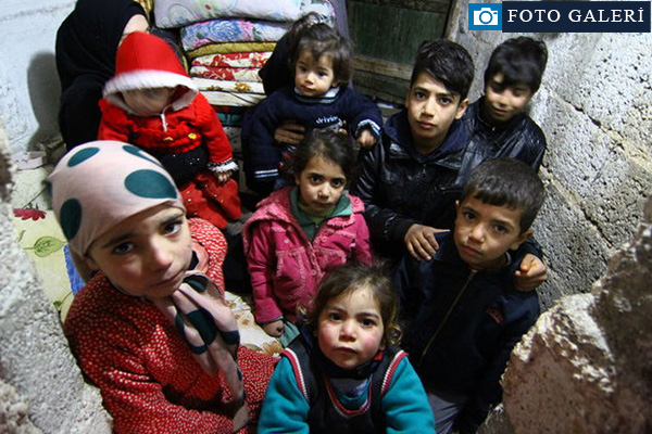 Halep'ten kaçan 8 çocuklu aile odunlukta yaşıyor