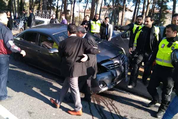 Erdoğan'ın konvoyunda kaza