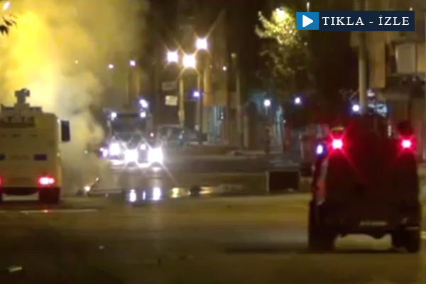 Caddeyi kapayan göstericilere polis müdahalesi!