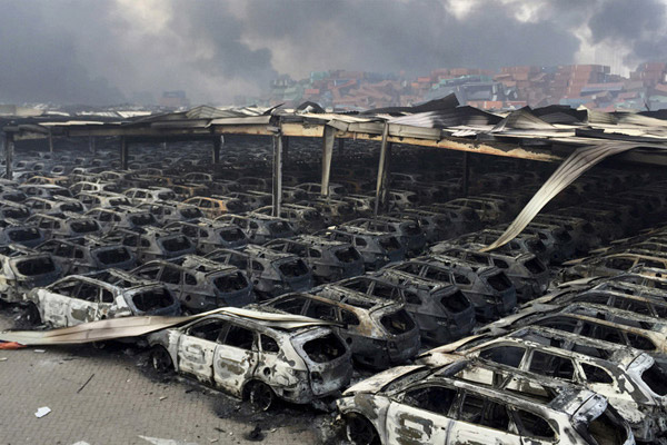 Çin'deki patlama uzaydan görüldü