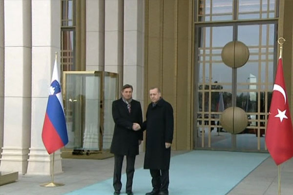 Erdoğan Slovenya Cumhurbaşkanı'nı kabul etti