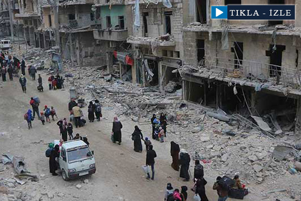 Doğu Halep'in boşaltılma süreci drone ile görüntülendi