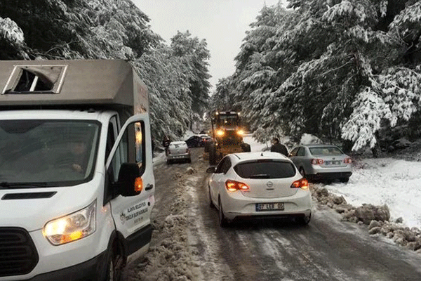 Alanya'da yoğun kar