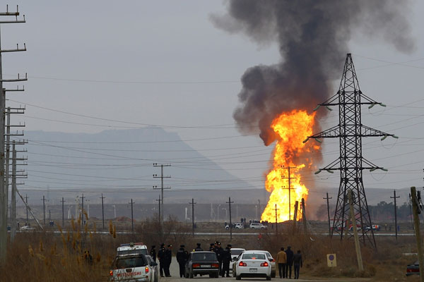 Azerbaycan'da doğalgaz hattında patlama