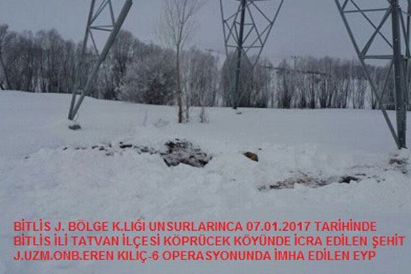 Elektrik direğinin altında EYP bulundu