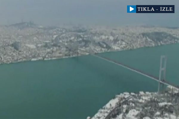 İstanbul'un beyaz örtüsü havadan görüntülendi