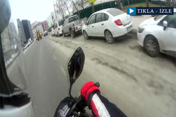 Motosiklet kazası kask kamerasında