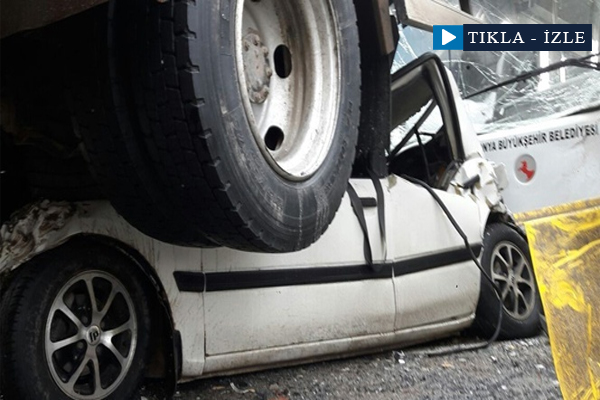 Konya'da araçlar birbirine girdi!