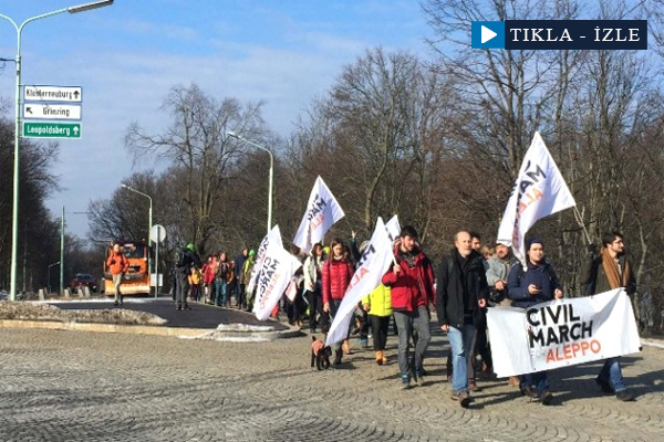 'Halep için sivil yürüyüş' hareketi Viyana'da
