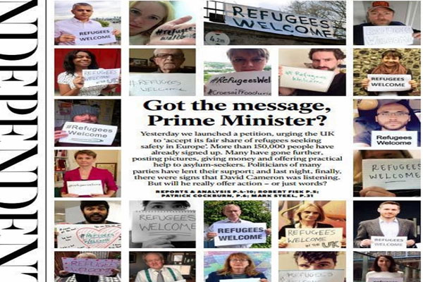 Independent, mülteciler için Cameron’a seslendi