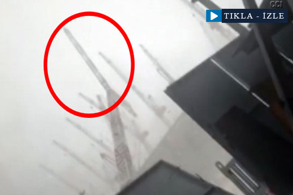 Kabe’deki vincin düşme anları kameralara yansıdı