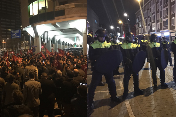 Türkler sokakta! Hollanda'dan görüntüler!