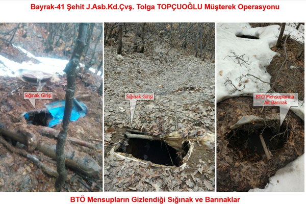 PKK’ya ait 20 sığınak imha edildi