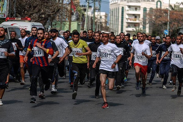 İsrail hapishanelerindeki Filistinliler için koştular