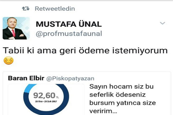 Rektör, öğrencinin telefon faturasını ödedi