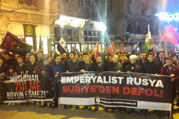 İstanbul'da İdlib protestosu