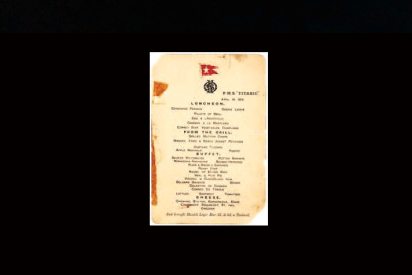 Titanik'in yemek mönüsüne rekor fiyat
