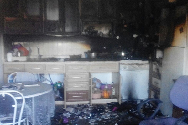 Cenaze evinde yangın