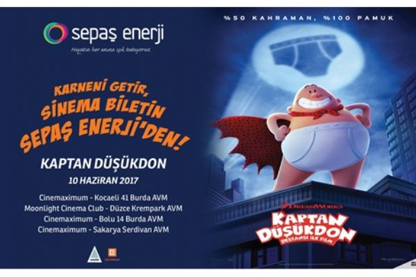 Karnesini gösteren 1000 Çocuğa Sepaş Enerji’den Hediye Sinema Bileti