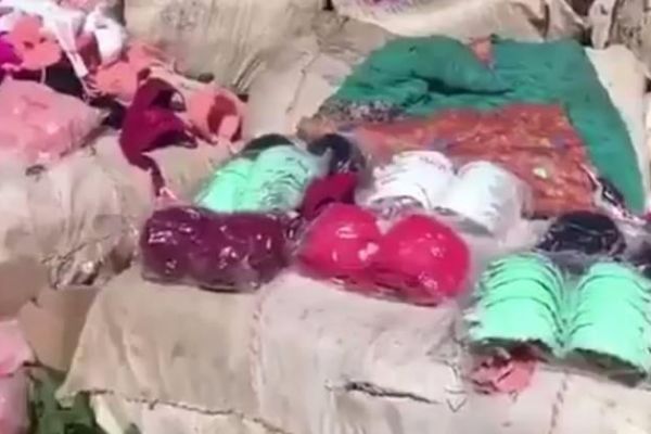 PKK'nın kaçak iç çamaşırları ele geçirildi