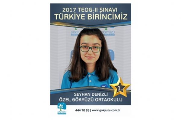 2017 TEOG – II Sınavı “Türkiye Birincisi” Özel Gökyüzü Ortaokulu’ndan!