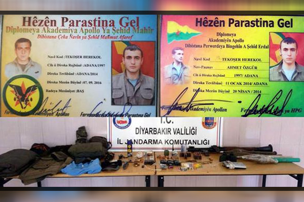 Diyarbakı'da askerleri gören teröristler kimliklerini bırakıp kaçtı