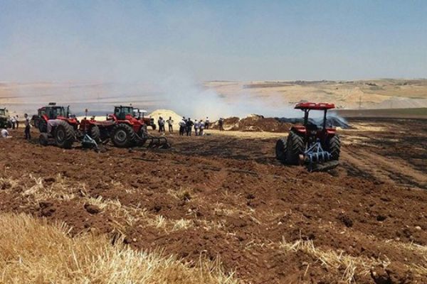 Adıyaman'da 50 dönümlük buğday ve arpa kül oldu