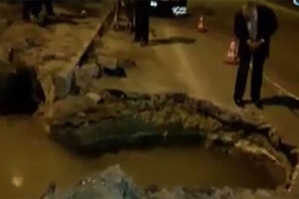 İpsala Sınır Kapısı yolunda çökme