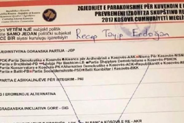 Kosova seçimlerinde Erdoğan'a oy çıktı