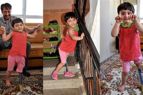 Minik Özge'nin büyük azmi