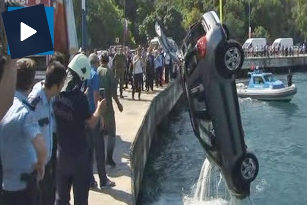 Sarıyer'de otomobil denize uçtu