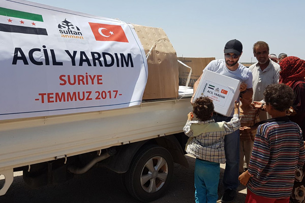 Sadakataşı'ndan el-Bab'a yardımeli