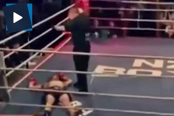 Nakavt olan boksör herkesi gülme krizine soktu!